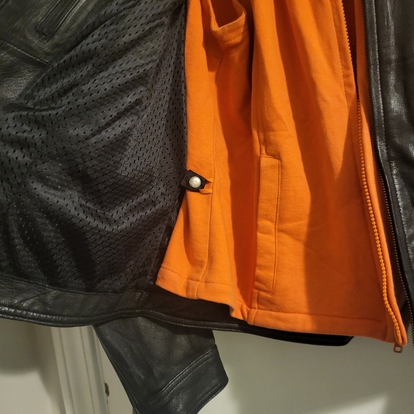 Harley Davidson Jacket and Chaps Set Orange Embroidery Large - Picture 5 of 16